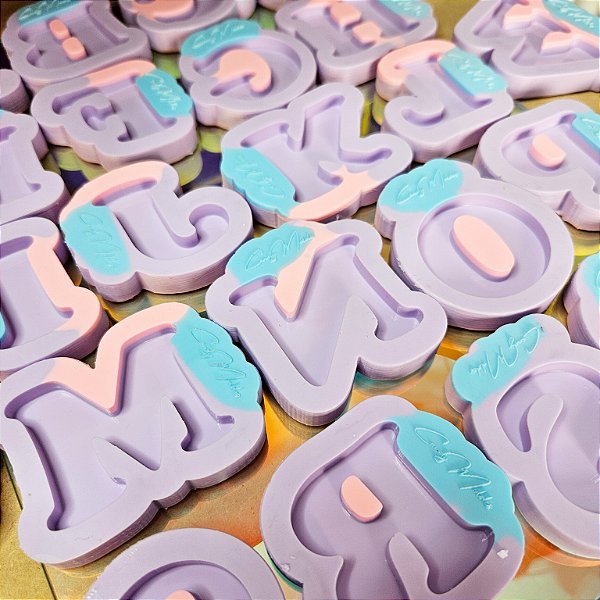 Molde de Silicone Letras Individuais Arredondadas