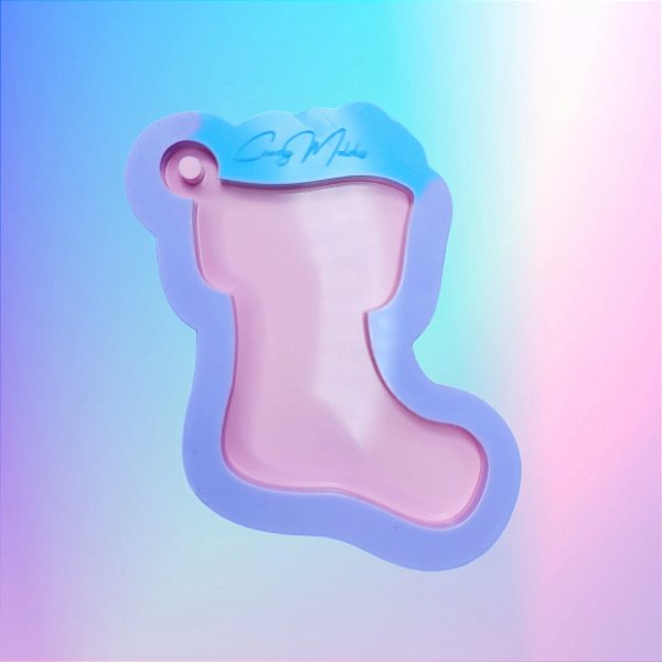 BAZAR - Molde de Silicone Enfeite de Natal Bota - 7cm