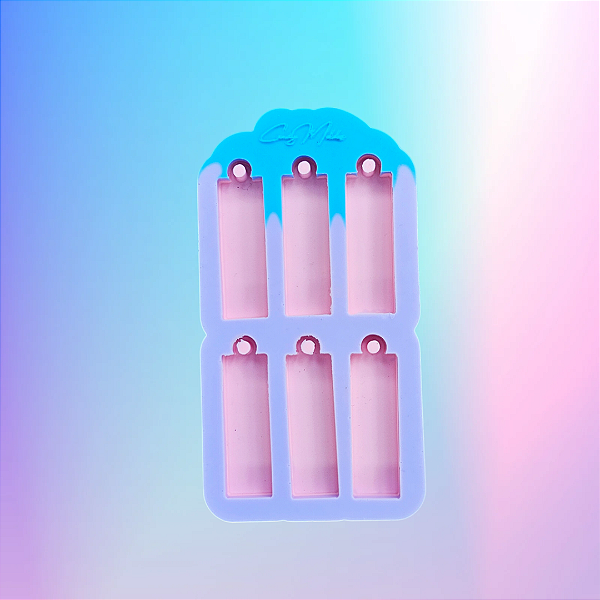 BAZAR - Molde de Silicone Tag Retângulo Pequeno 4cm