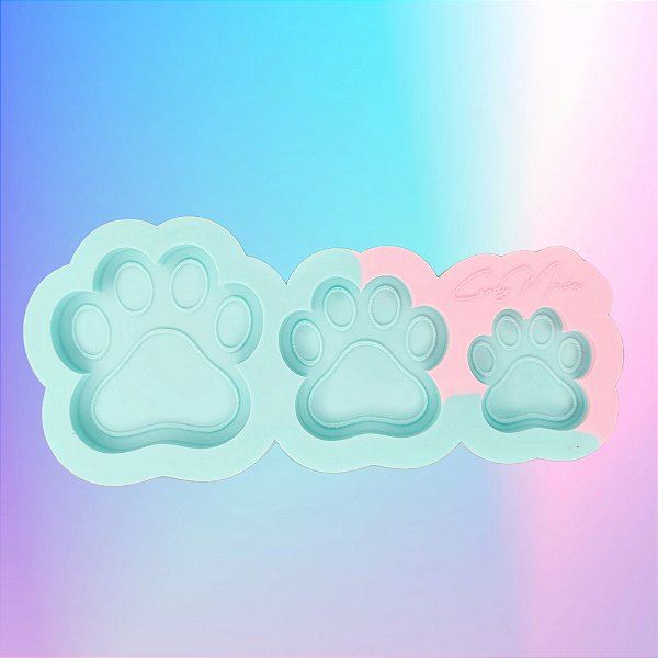 Molde de Silicone Patinhas 3 Cavidades
