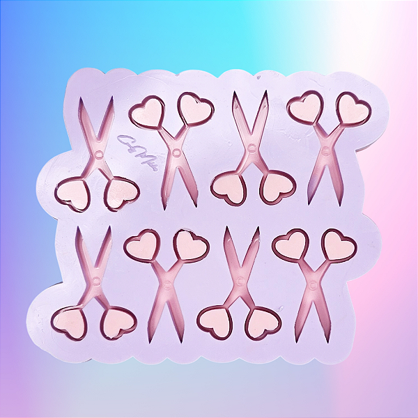Molde de Silicone Mini Tesoura 3cm - 8 Cavidades
