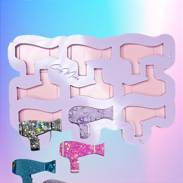 BAZAR - Molde de Silicone Mini Secador 3cm - 9 Cavidades