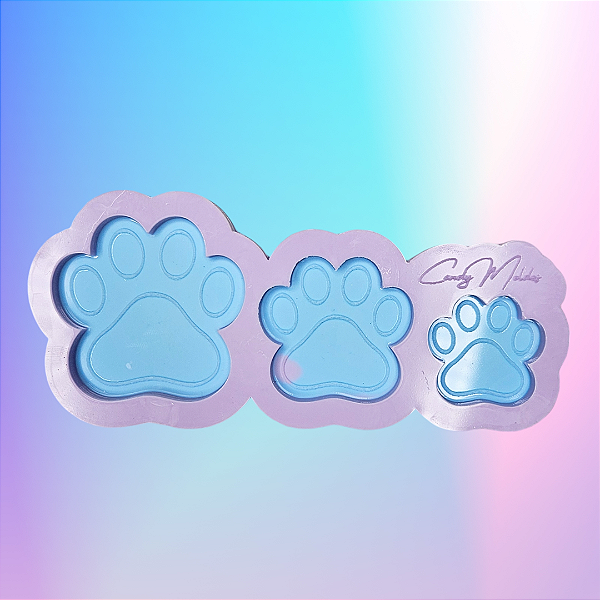BAZAR - Molde de Silicone Patinhas 3 Cavidades