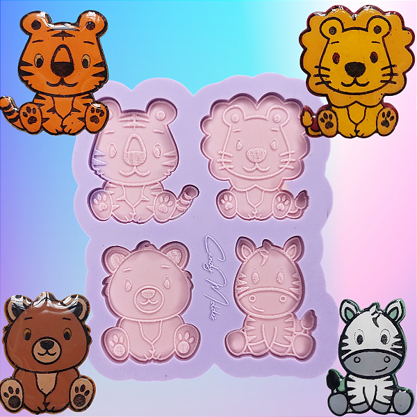 BAZAR - Molde de Silicone Safari I - 4 Cavidades