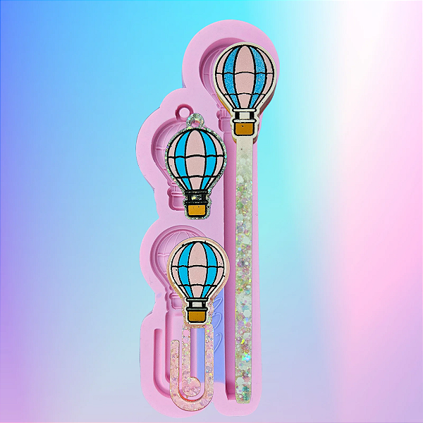 Molde de Silicone Caneta Balão - Pingente - Clips- Super Slim