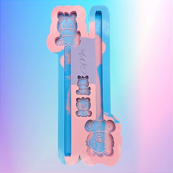 Molde de Silicone Caneta Animais I - Pingente Super Slim