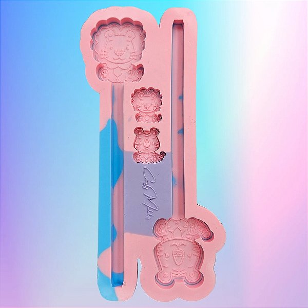Molde de Silicone Caneta Animais IV - Pingente Super Slim