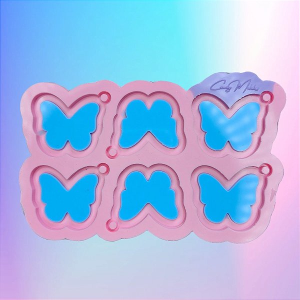 BAZAR - Molde de Silicone Borboleta Mini 4cm - 6 Cavidades