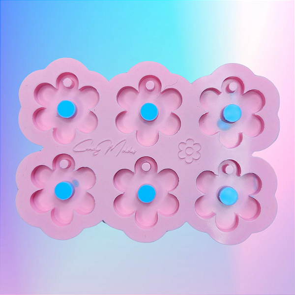 BAZAR - Molde de Silicone Flor II 6 Cavidades