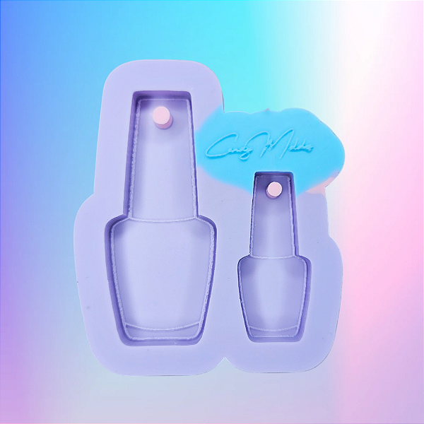 BAZAR - Molde de Silicone Esmalte Gravado 2 Cavidades Modelo II
