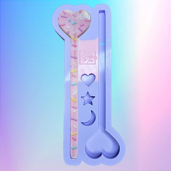 Molde de Silicone Caneta Super Slim - Coração