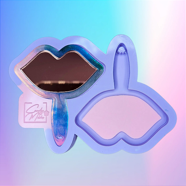 Molde de Silicone Espelho 7cm - Boca 2 Cavidades
