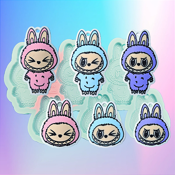 Molde de Silicone Labubu 6 Cavidades