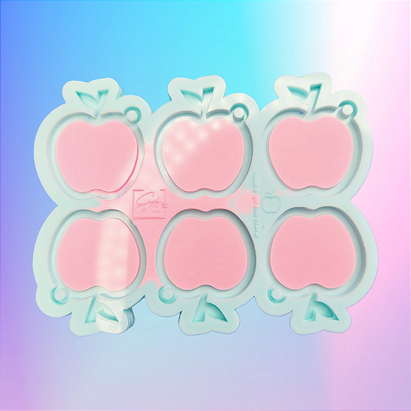 BAZAR - Molde de Silicone Maça Mini espelho 4cm - 6 Cavidades