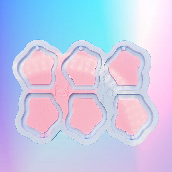 BAZAR - Molde de Silicone Orgânico Mini espelho 4cm - 6 Cavidades