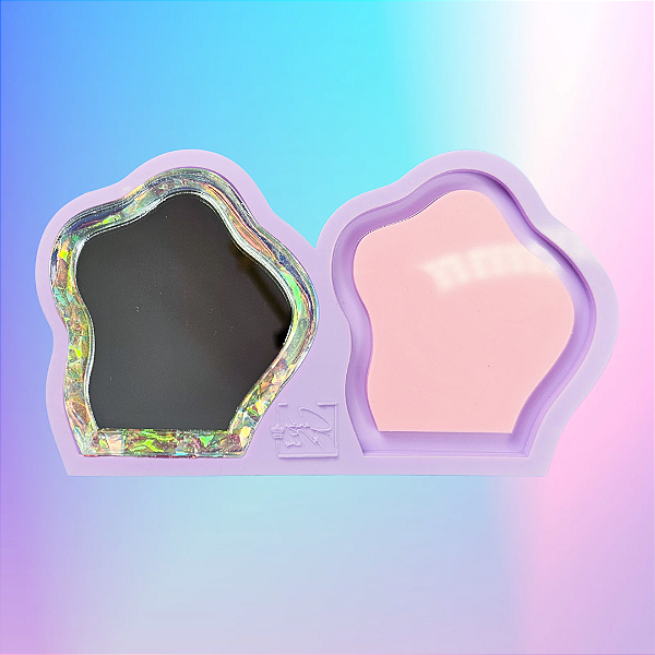 Molde de Silicone Orgânico Espelho 2 Cavidades 6cm