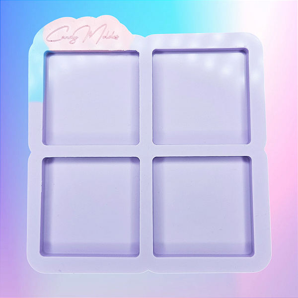 BAZAR - Molde de Silicone Quadrado 5cm - 4 Cavidades