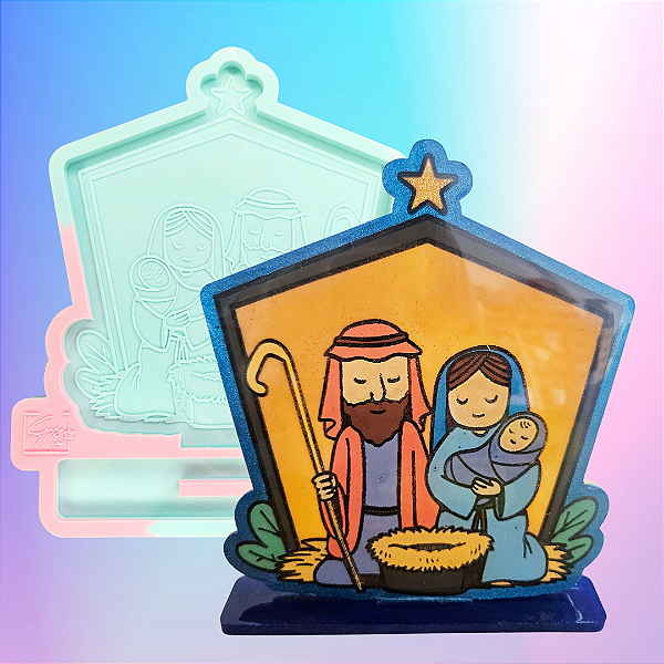 Molde de Silicone Presépio Natal 15cm com base