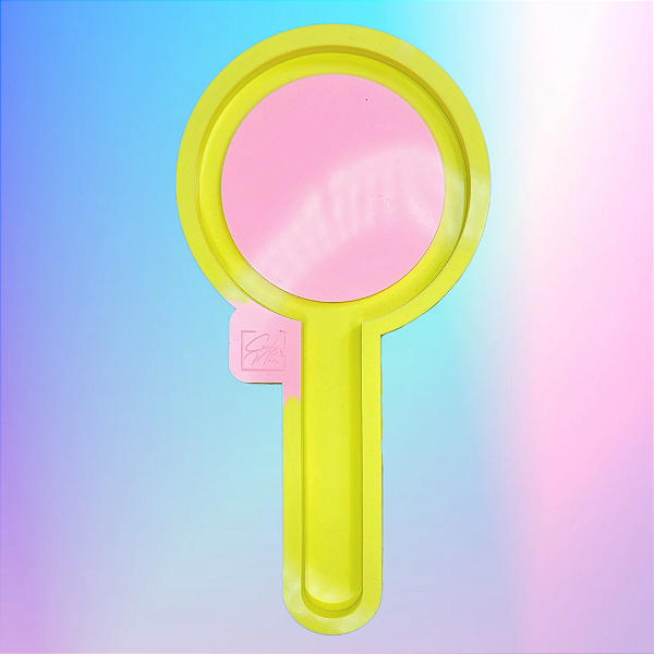 Molde de Silicone Espelho de Mão Circulo Grande 24cm