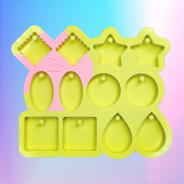 Molde de silicone Modelo I - 12 cavidades pingentes 2,5cm a 3,0cm