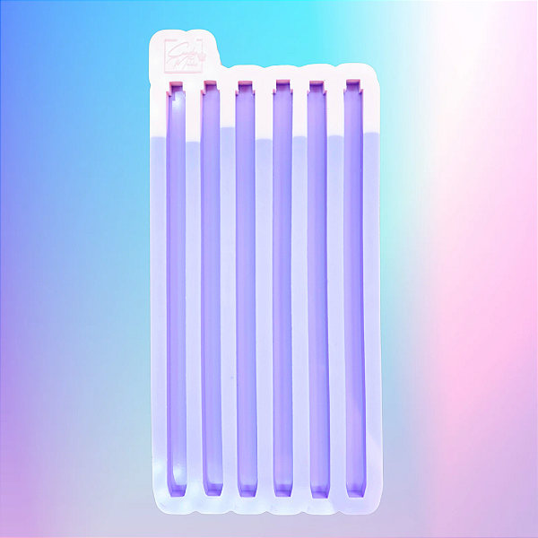 Molde de Silicone Canetas Lisas 6 Cavidades - Super Slim