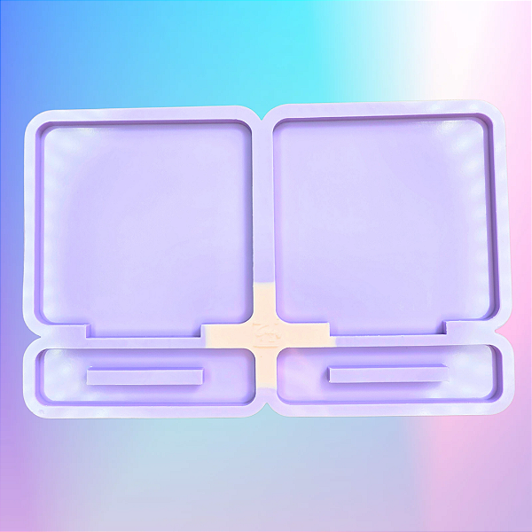 Molde de Silicone Placa Quadrada 2 Cavidades 8cm