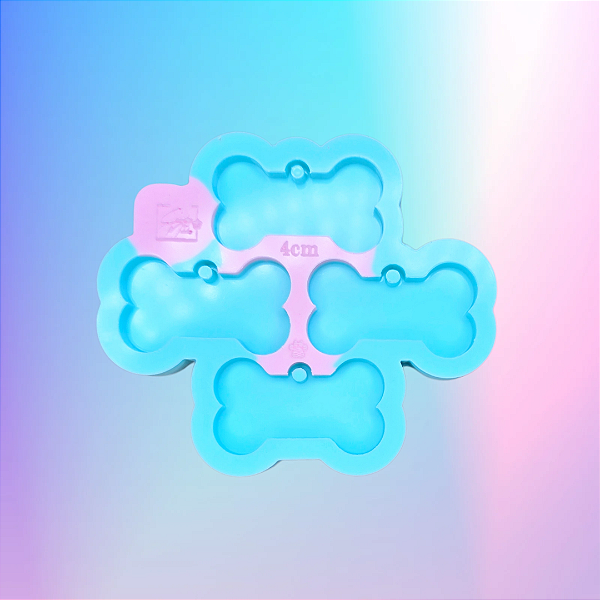 Molde de Silicone Ossinho Pet 4cm - 4 Cavidades