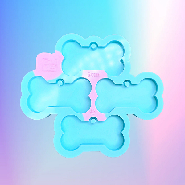Molde de Silicone Ossinho Pet 5cm - 4 Cavidades