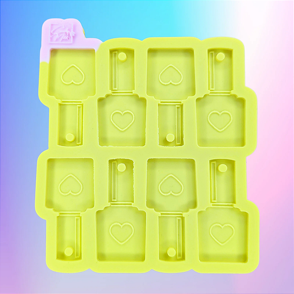 Molde de Silicone Esmalte COM Gravação 5cm - 8 cavidades