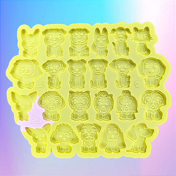 Molde de Silicone Paleta Com Mini Cachorros Pet - 23 Cavidades