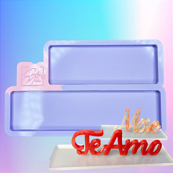 BAZAR - Molde de Silicone Base para Palavras - 2 Cavidades