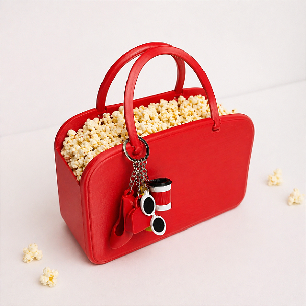 Balde de Pipoca Bolsa vermelha Inspirada "O Diabo Veste Prada" + Brinde Charms