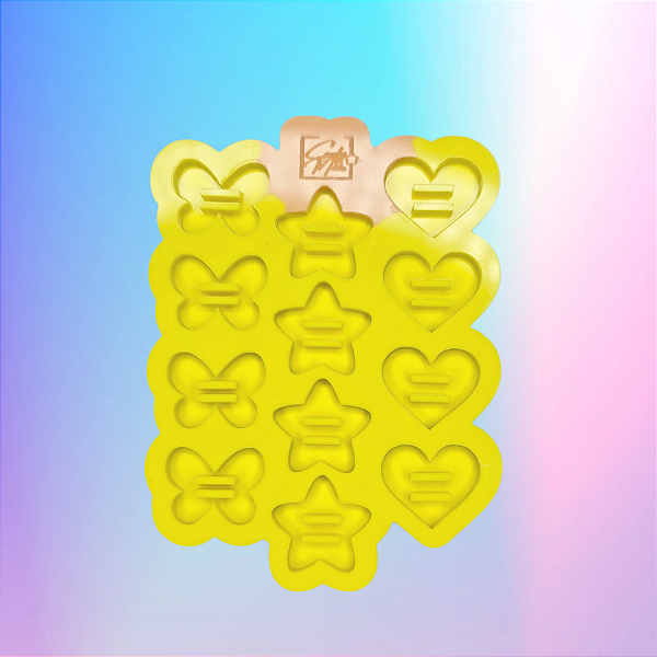Molde de Silicone Passante Modelo II - Coração - Estrela - Borboleta