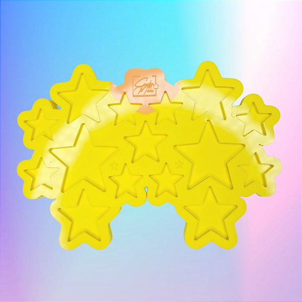Molde de Silicone Pingente Estrelas - 15 Cavidades 3 Tamanhos - Sem Furo