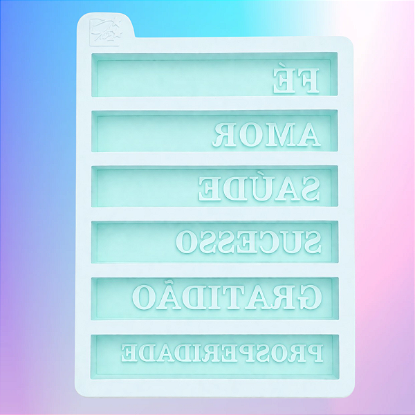 Molde de Silicone - Vela - Palavras Fé - Amor - Saúde - Sucesso - Gratidão - Prosperidade