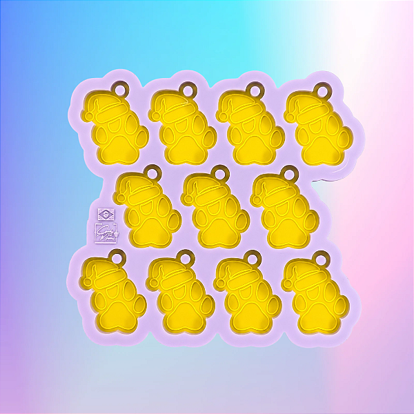 Molde de Silicone Mini Pata Natal Modelo II - 3cm