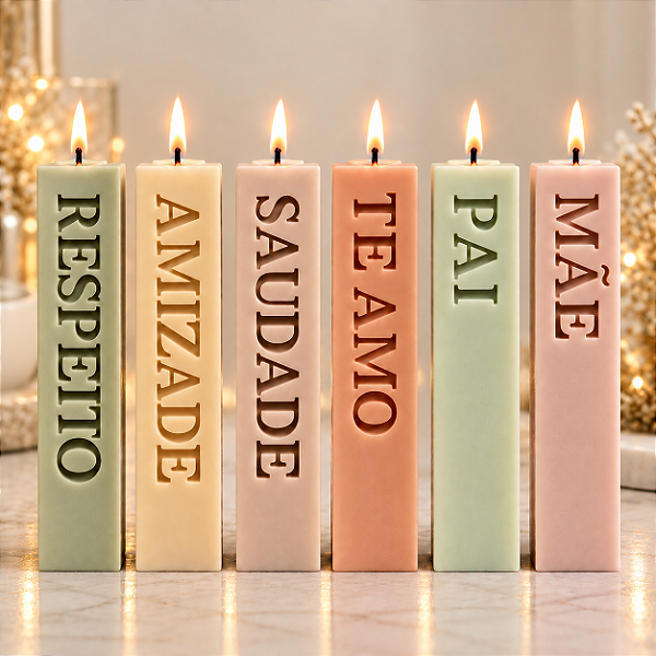 Molde de Silicone - Vela - Palavras - Mãe - Pai - Te Amo - Saudade - Amizade - Respeito