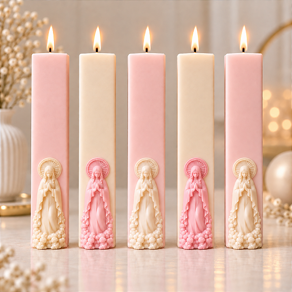 Molde de Silicone - Vela - Nossa Senhora - 5 Cavidades