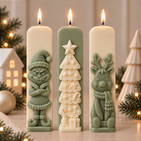 Molde de Silicone - Vela - Modelo I - Rena - Árvore de Natal - Grinch