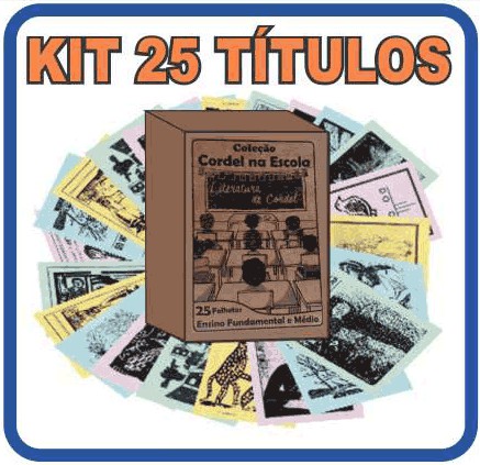 Kit livretos de cordel (ensino fundamental e médio) 25 títulos