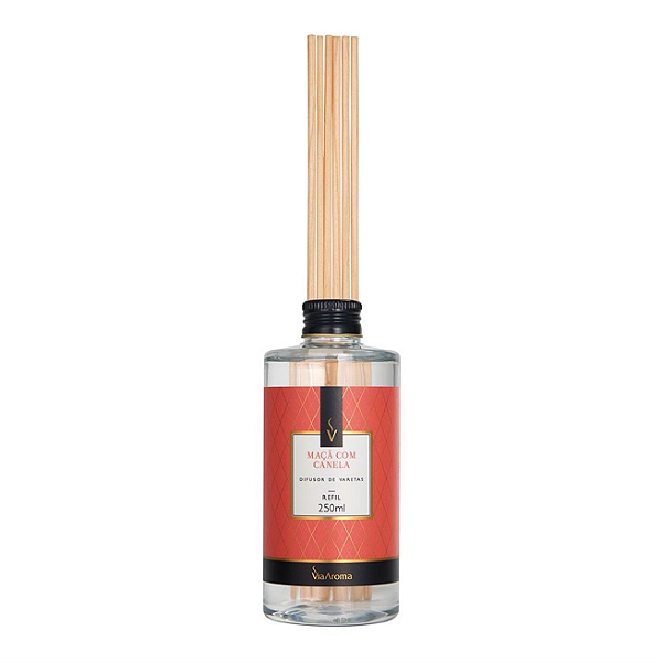 REFIL 250ML DIF. DE VARETAS CLASSICA MACA C/ CANELA - VIA AROMA