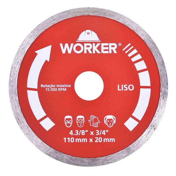 DISCO DIAMANTADO PORCELANATO 110X20MM - WORKER