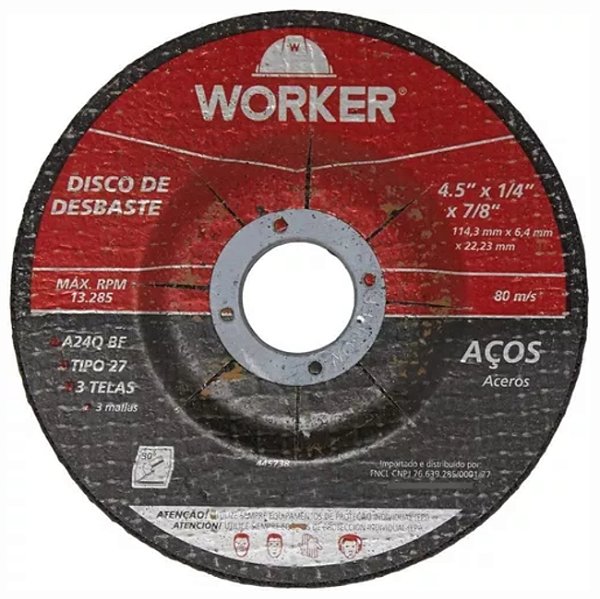 DISCO DESBASTE 4.1/2"X1/4X7/8" - WORKER