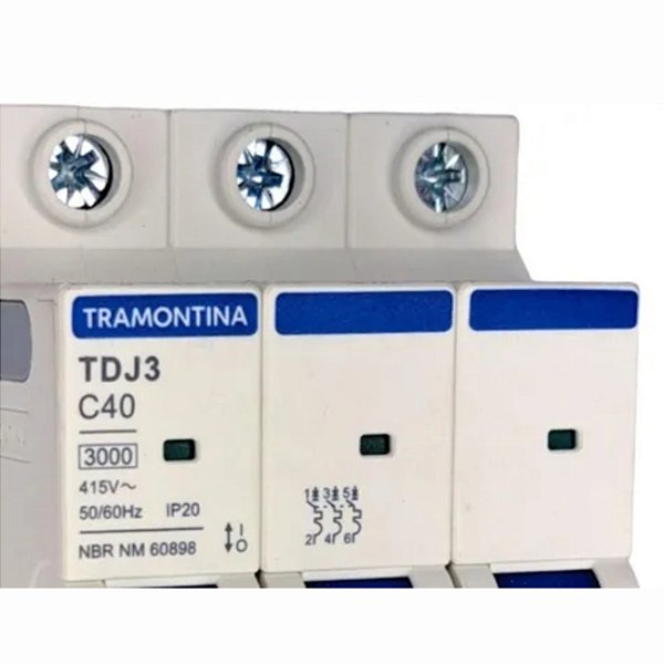 DISJUNTOR DIN 3P 40A - TRAMONTINA