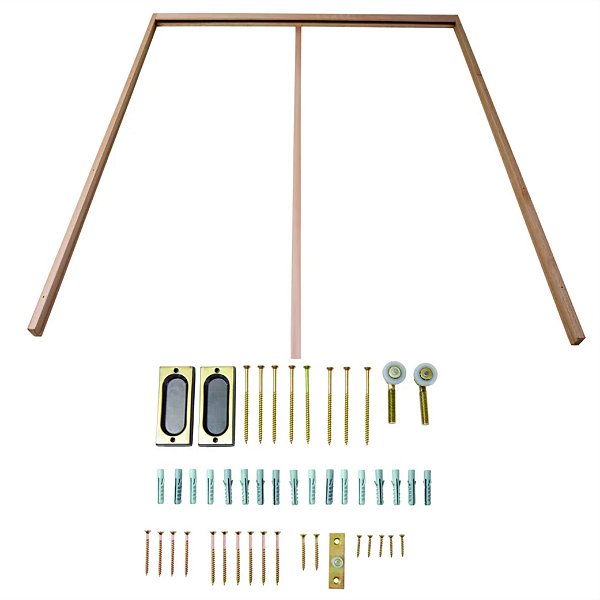 JOGO BATENTE P/PORTA CORRER ATE 90CM EUC  - CRUZEIRO