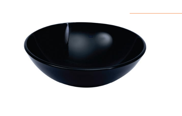 CUBA VIDRO REDONDA 35CM PRETO - VILDREX