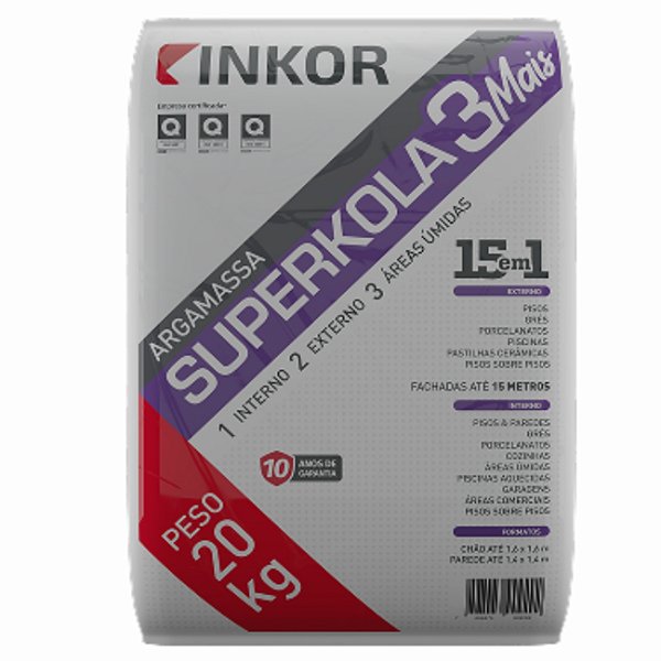 ARGAMASSA INKOR SUPERKOLA ACIII 20 KG CINZA