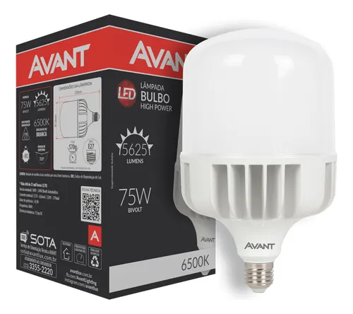 LAMPADA LED ALTA POTENCIA BR6500K 75W - AVANT