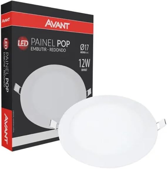 PAINEL LED EMBUTIR RED. 12W 6500K - AVANT