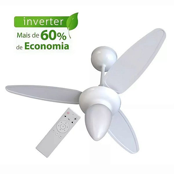VENTILADOR DE TETO WIND BR 3P INJ BRAN C/R INVERTER BIVOLT VENTISOL